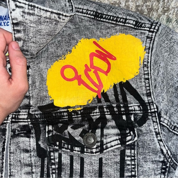 Road Narrows N.Y.C size medium men’s Jean distressed jacket - Picture 6 of 11